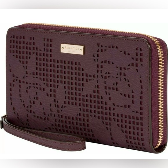 Kate Spade Handbags - HOLD!!Authentic Kate Spade NY, Universal Zip Wristlet Wallet/Phone Case, Maroon